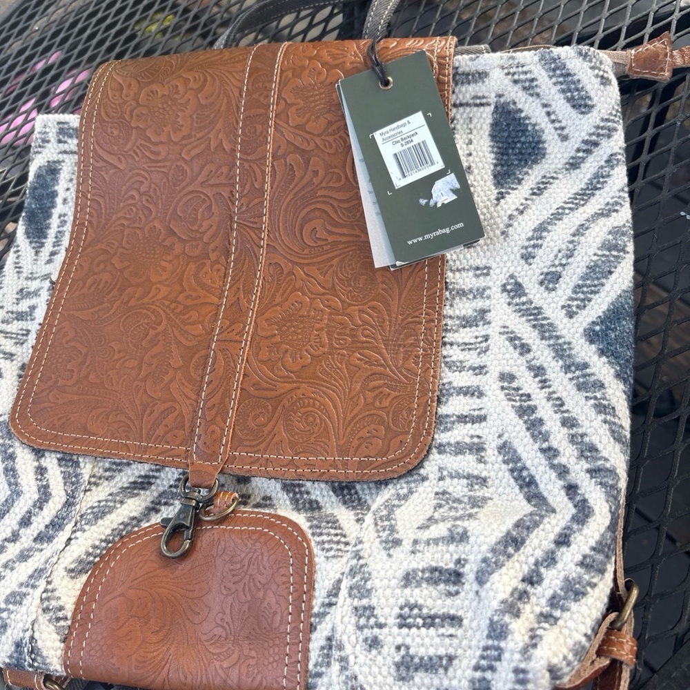 NWT Myra Bag Embossed Leather Chic Backpack S-2854 - Picture 8 of 10